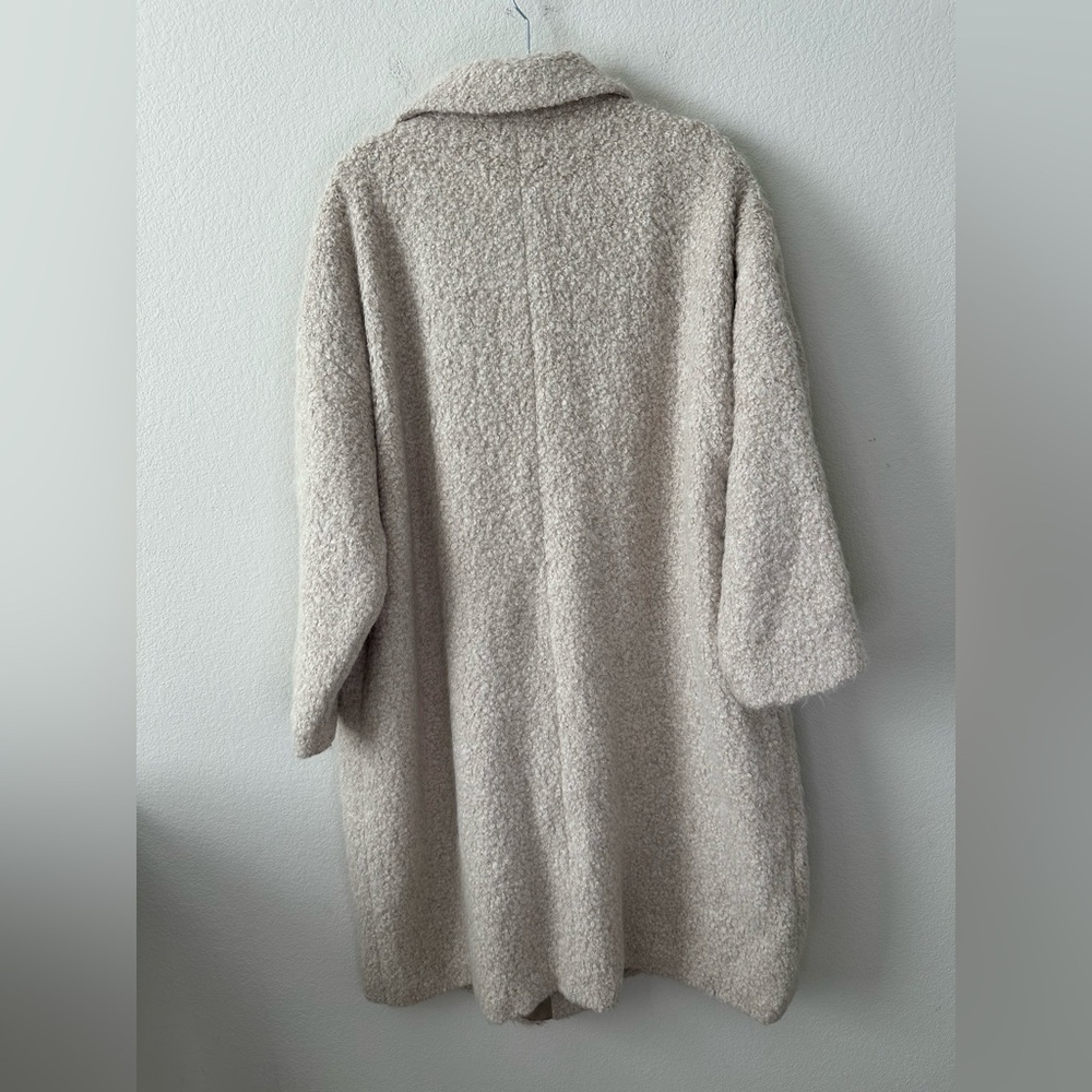 EILEEN FISHER Alpaca Blend Beige Long Coat SZ XL - Picture 4 of 10